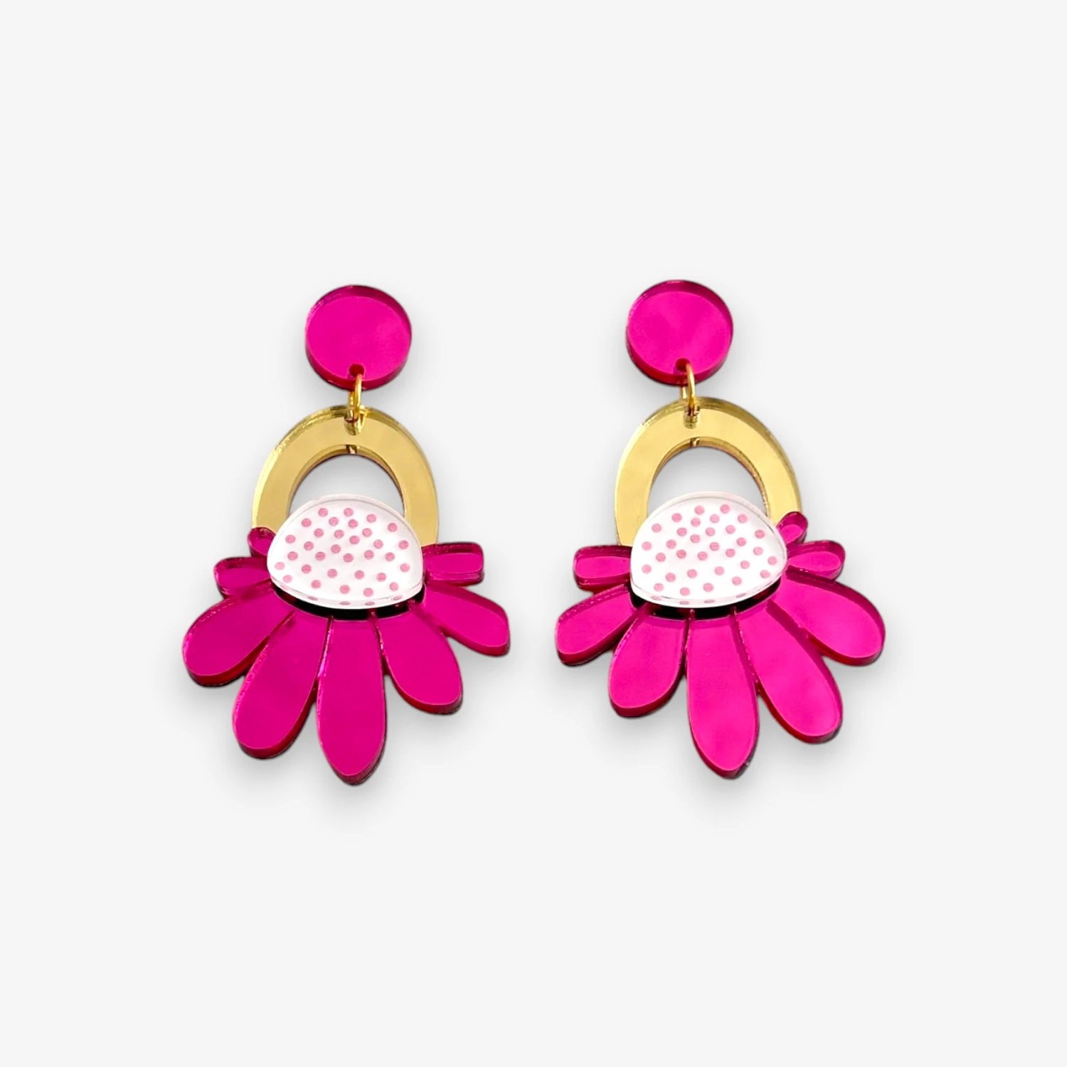 Pendientes Margaret Power Maxi en colores fucsia, flúor y pastel