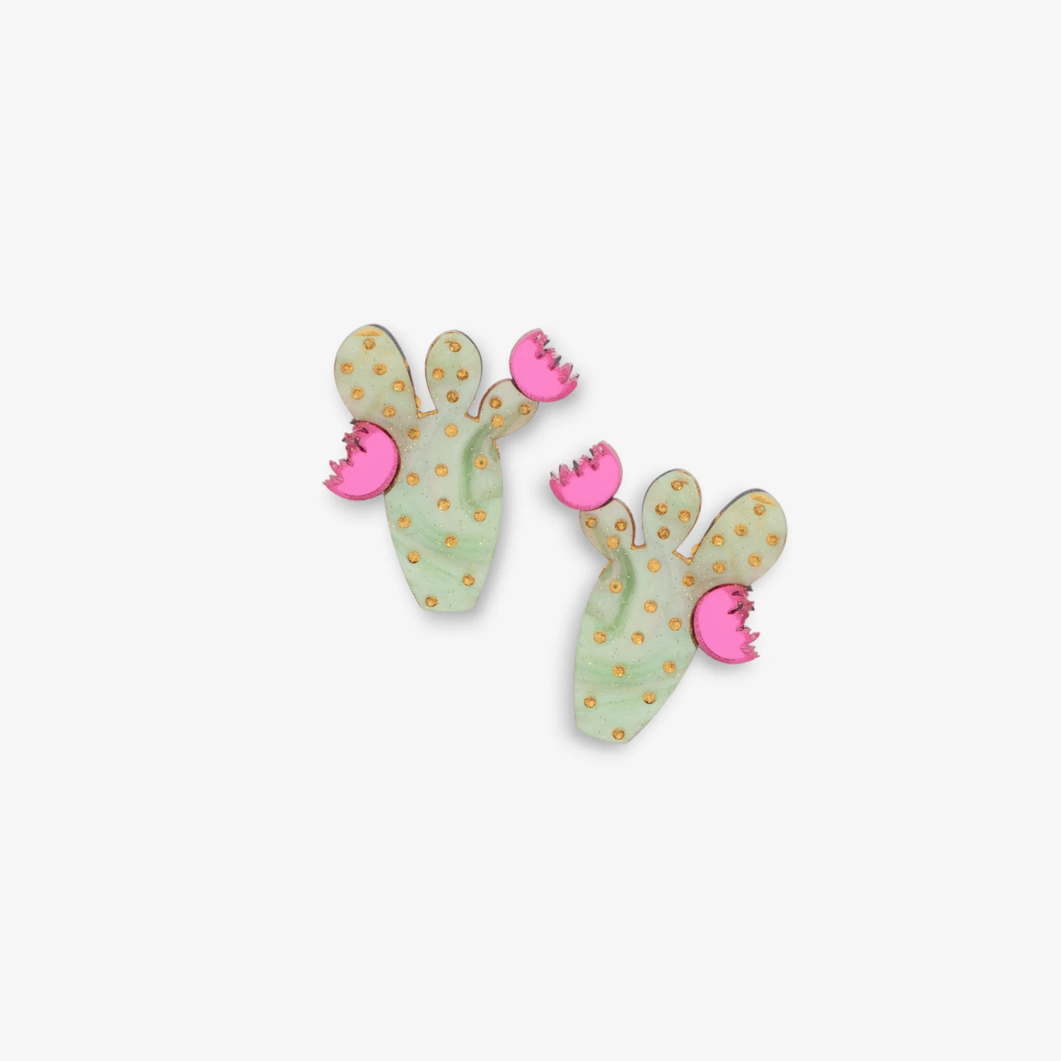 Pendientes cactus metacrilato Penca Love mini