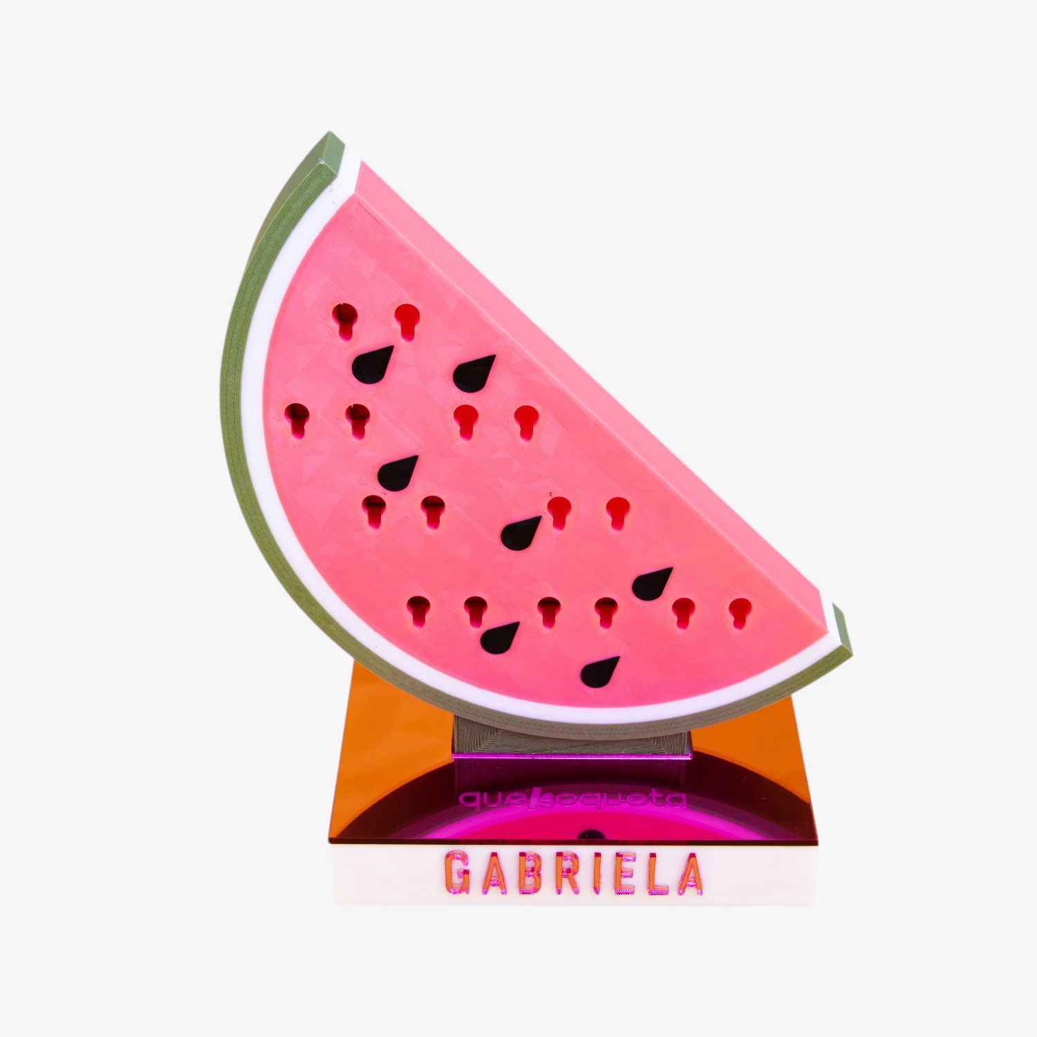 expositor de pendientes de metacrilato con forma de sandía personalizable